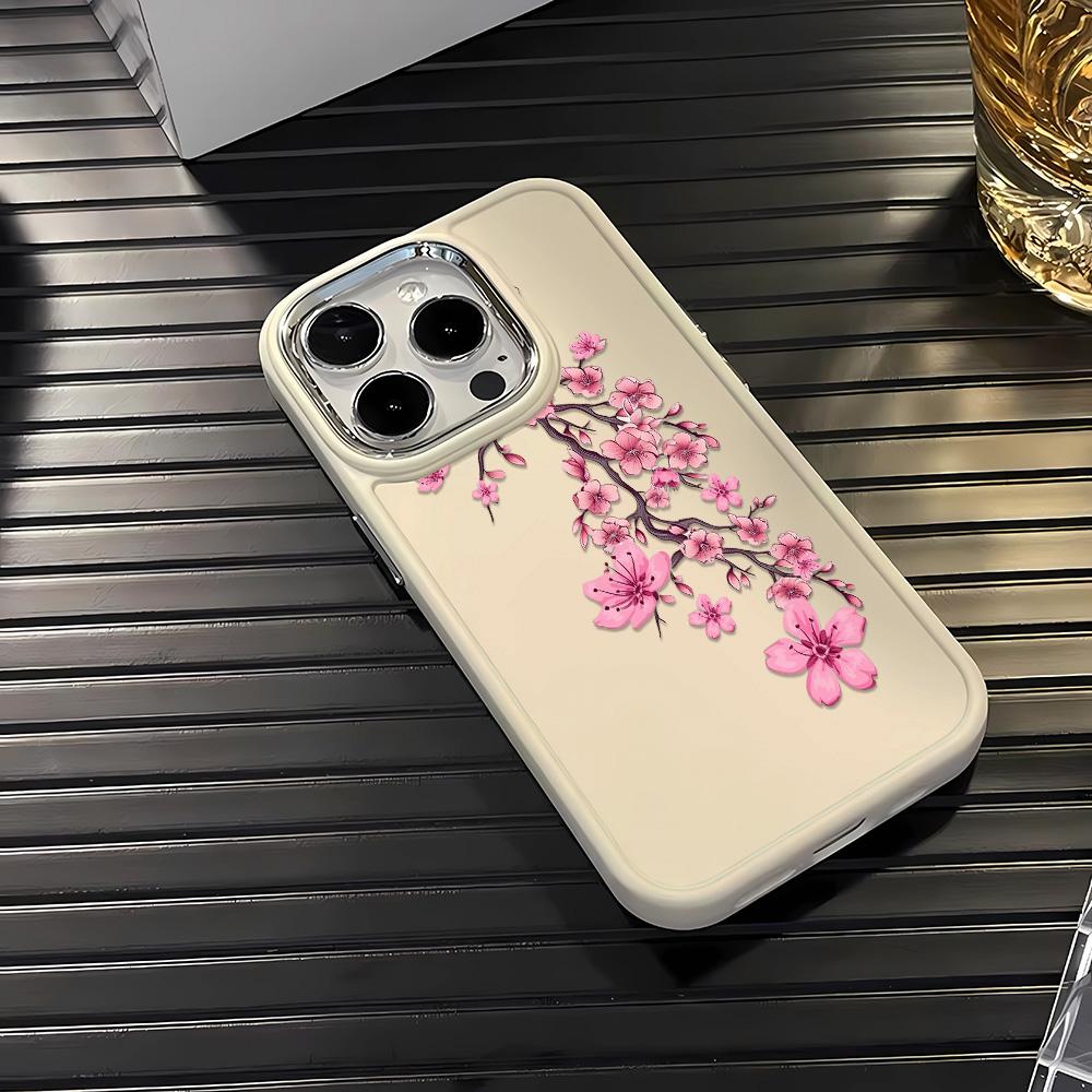 Pink Flowers Phone Case Suitable For IPhone 16 15 Plus 14 13 12 11 Pro Max XS XR 7 8 Case Cover Funda For IPhone 16 15 14 Plus