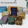 Brocade Fabric Brocade Jewelry Box Exquisite Embroidery Portable Jewelry Holder  For Women