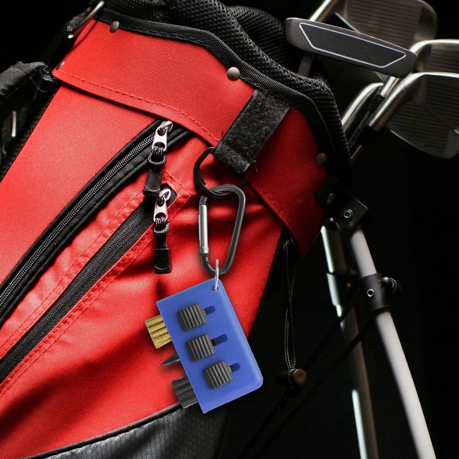 

Golf Club Cleaning Brush 3 in 1 Groove Cleaner Tool for Tournament синий