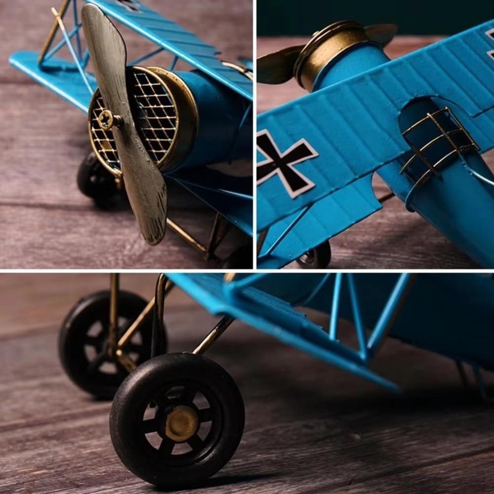 Wrought Iron Retro Metal Airplane Vintage Iron Aircraft Model Desktop Decor