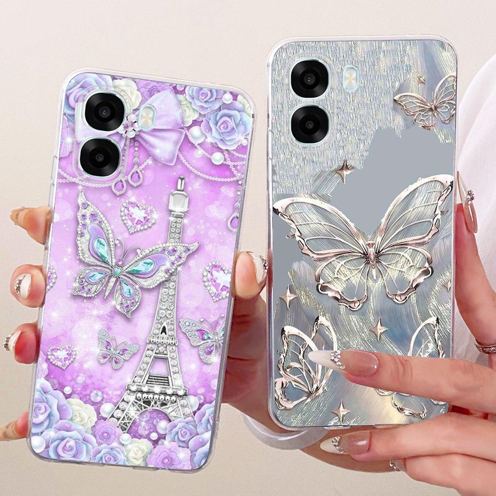Carcasă Pentru Oppo A6X 4G 5G A6T Pro OppoA6 India Capac Spate Fluture Colorat Luxos Fete Modă Carcasă Telefon Transparent Moale TPU