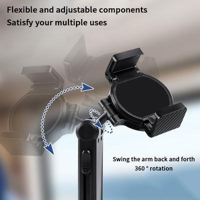 Support de téléphone magnétique multifonction à clipser Support de selfie réglable Support de téléphone pour avion Pliable Support de bureau de voyage