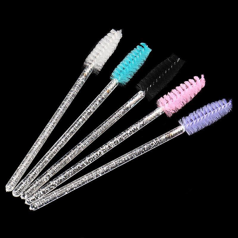 Crystal Spiral Disposable Eyelash & Eyebrow Brushes, 50-Pack – Convenient Nylon Beauty Tool.