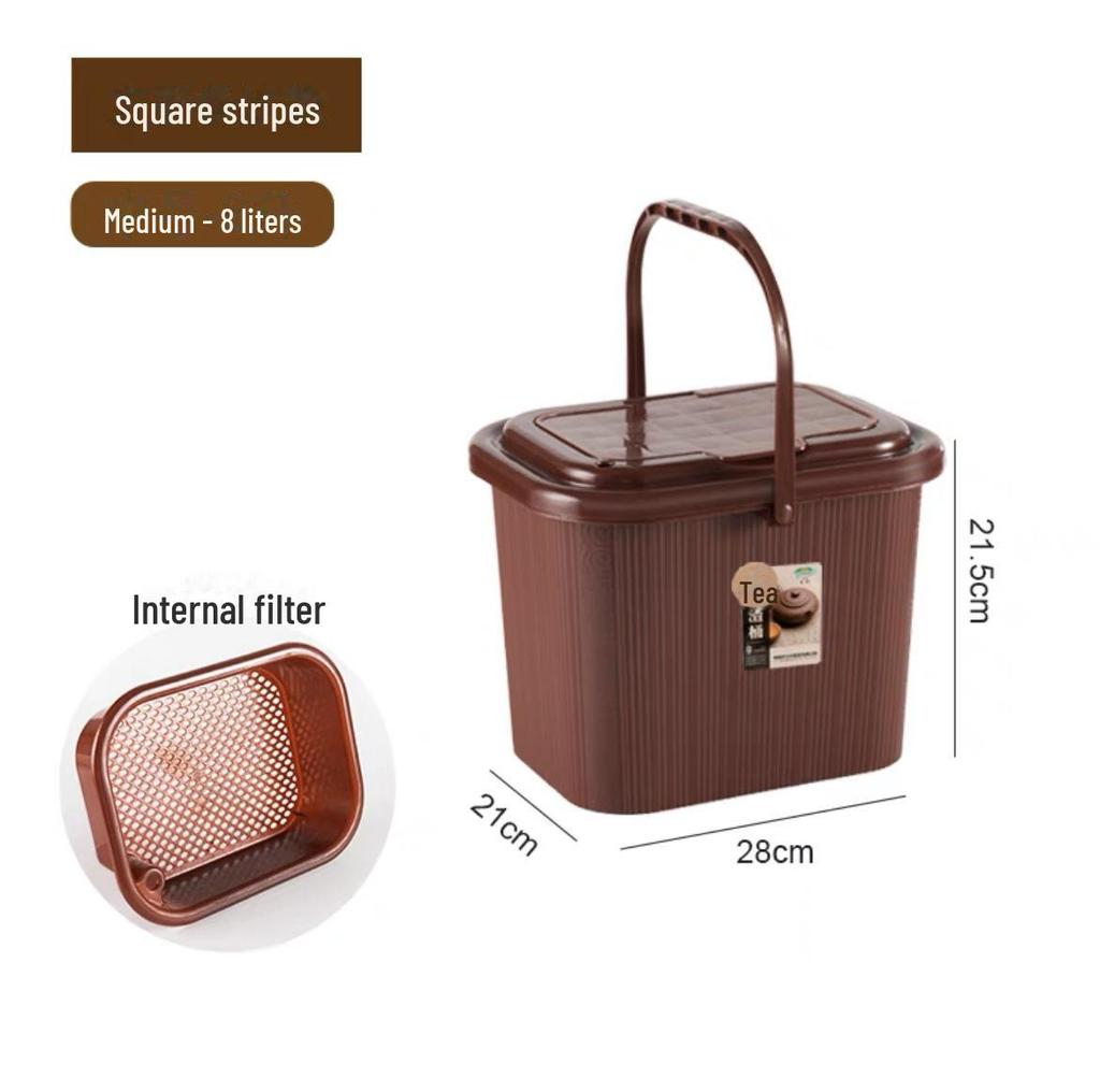 Kung Fu Tea Set Accessory: Tea Dregs Drainage Bucket and Tea Tray Waste Container for Tea Ceremony
