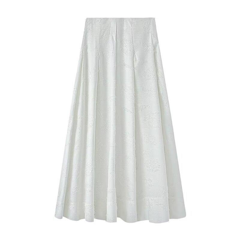 European & American Style Women's Tassel Feather Shirt and Midi Skirt Set