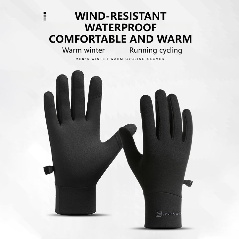 Winter Warm Cycling Gloves Outdoor Sports Touch Screen Nonslip Gloves Running Cycling Driving Ski Hiking Warm Full Finger Gloves