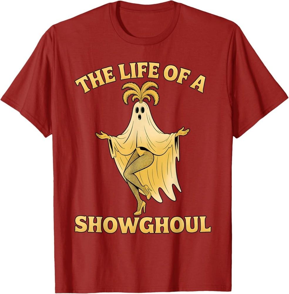 

The Life of a Showghoul, Halloween Showgirl Spooky Music T-Shirt XL