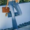 High Waist Flared Jeans Women Stretchy Denim Pants Casual Streetwear