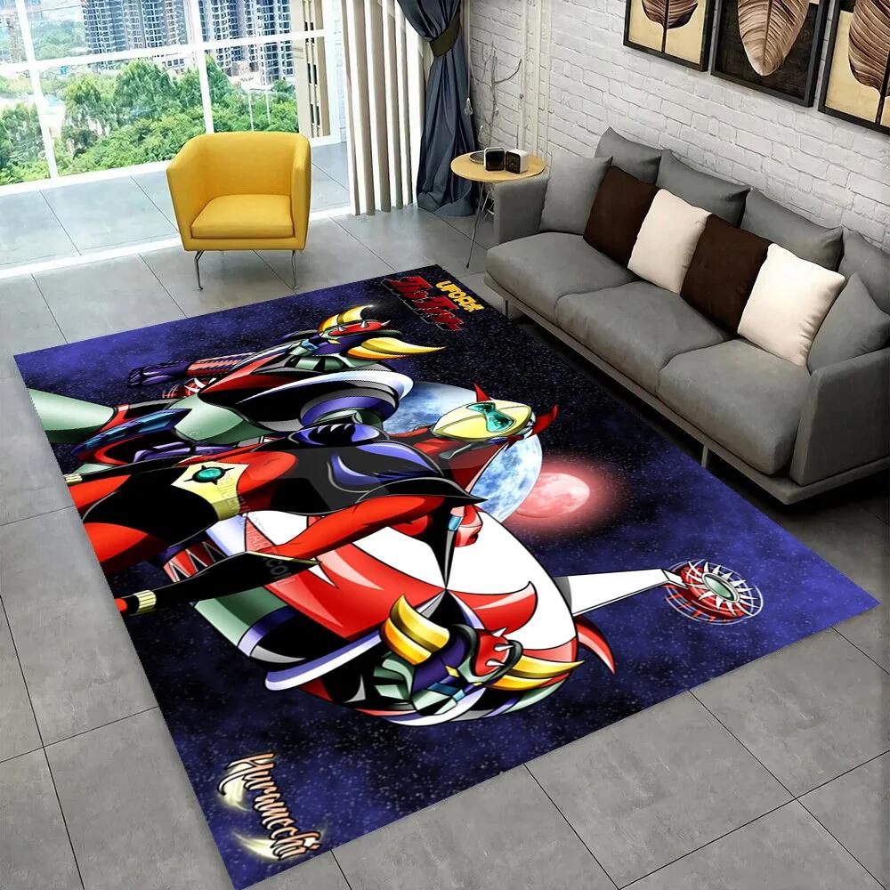 UFO Robot Grendizer Anime Cartoon Area Rug,Carpet for Home Living Room Bedroom Sofa Doormat Decor,kid Play Non-slip Floor Mat 3D