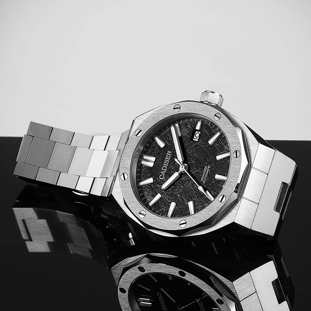 CADISEN Herren Royal Oak Automatik Uhr, Hergestellt in Japan mit MIYOTA 8215 Uhrwerk, Deutscher Designer, Retro-Stil, Taucheruhr, 10 ATM Wasserdicht