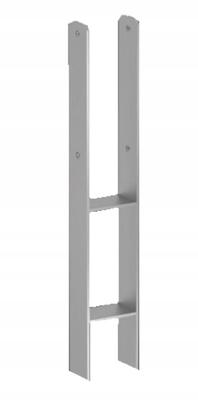 Column Base, H-type Bracket, Steel, 80x600mm