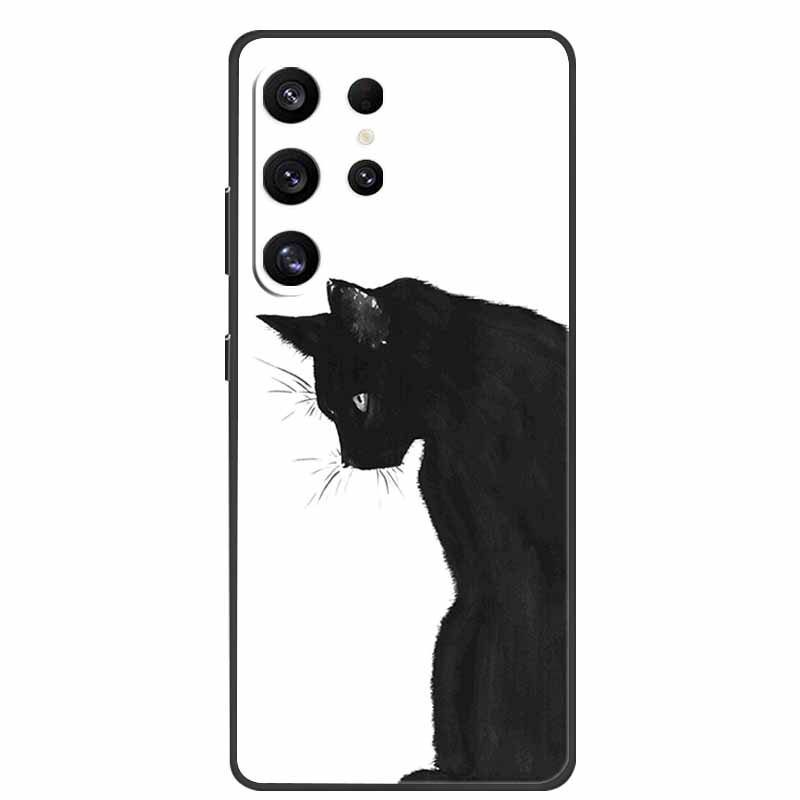 For Samsung Galaxy S26 Ultra Case Bumper Starry Sky Soft Silicone TPU Back Cover for Samsung S26 Ultra Phone Case Cute Cat Cover