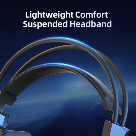 Soyto SY-G15 Wired Headphone High Fidelity Noise Reduction with Cool Breathing Light 3.5mm USB Stereo Gaming Headset for Computer