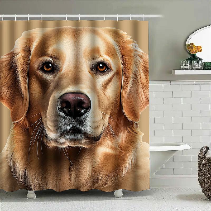 Golden Retriever Duschvorhang Dekorativ Wasserdichtes Gewebe Heim Badezimmer Dekoration Individuelle Größe Verfügbar.