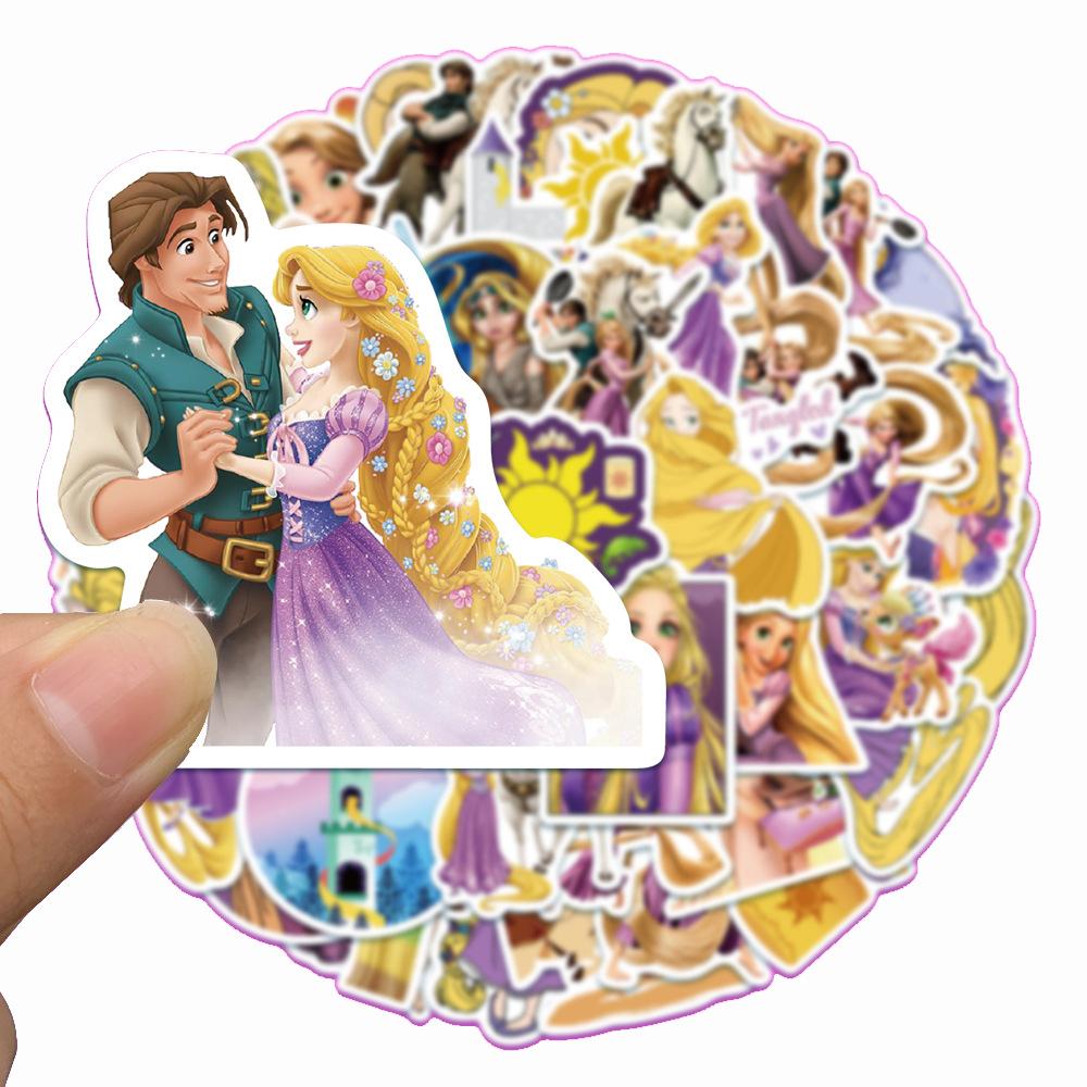 10/30/50pcs Cute Rapunzel Anime Stickers Tangled Cartoon Decals Water Bottle Phone Suitcase Kawaii Sticker Toys Gifts