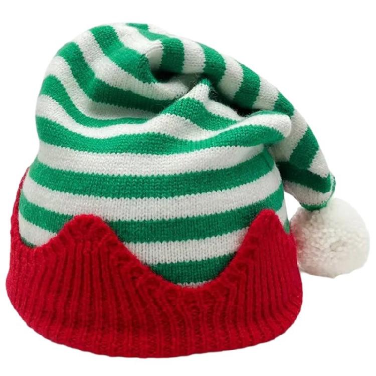 

Knitted Beanies Elf Hat Christmas Hat Leprechaun for Party Celebrations зелений