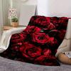 1pc Rose Printing Lightweight Flannel Blanket, Comfortable and Warm Blanket, for Camping Sofa Bed and Couch Office, In All Seasons