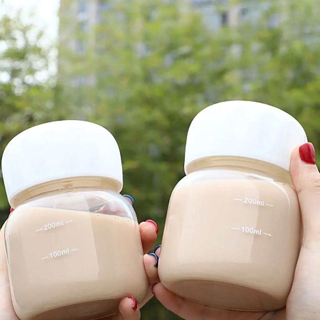 1 Stück Kleine Wasserflasche Transparent Tragbar Kaffee Tee Saft Milchflasche Tragbar Klein Reise Kunststoff-Wasserflasche 250ml
