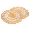 2PCS 38x38cm Table Mats PVC Gold Placemats Cup Mat Coaster for Wedding Party Supplies