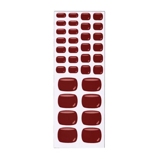 Gel Toenail Strips with File Easy Apply Remove No LED Lamp Needed Adhesive Nail Sticker Home Manicure DIY Toe Nail Polish Wrap