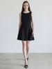 STAY WITH ME Cotton A-Line Panel Dress_Black