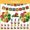 Birthday Super Mario Party Decor Suit Supplies Set Balloon Banner Topper Cake