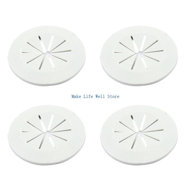 4 Pieces PVC Wire Concealer Plates Auto Cable Hole Covers 55mm Diameter for Furniture Desk Stand Decoration