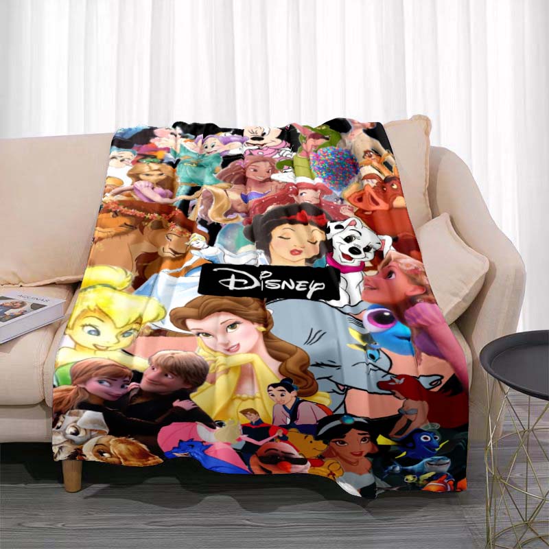 A Variety of Disney Princess Cartoon Blankets, Suitable for All Seasons, for Children and Adults, A Luxurious Gift Choice.