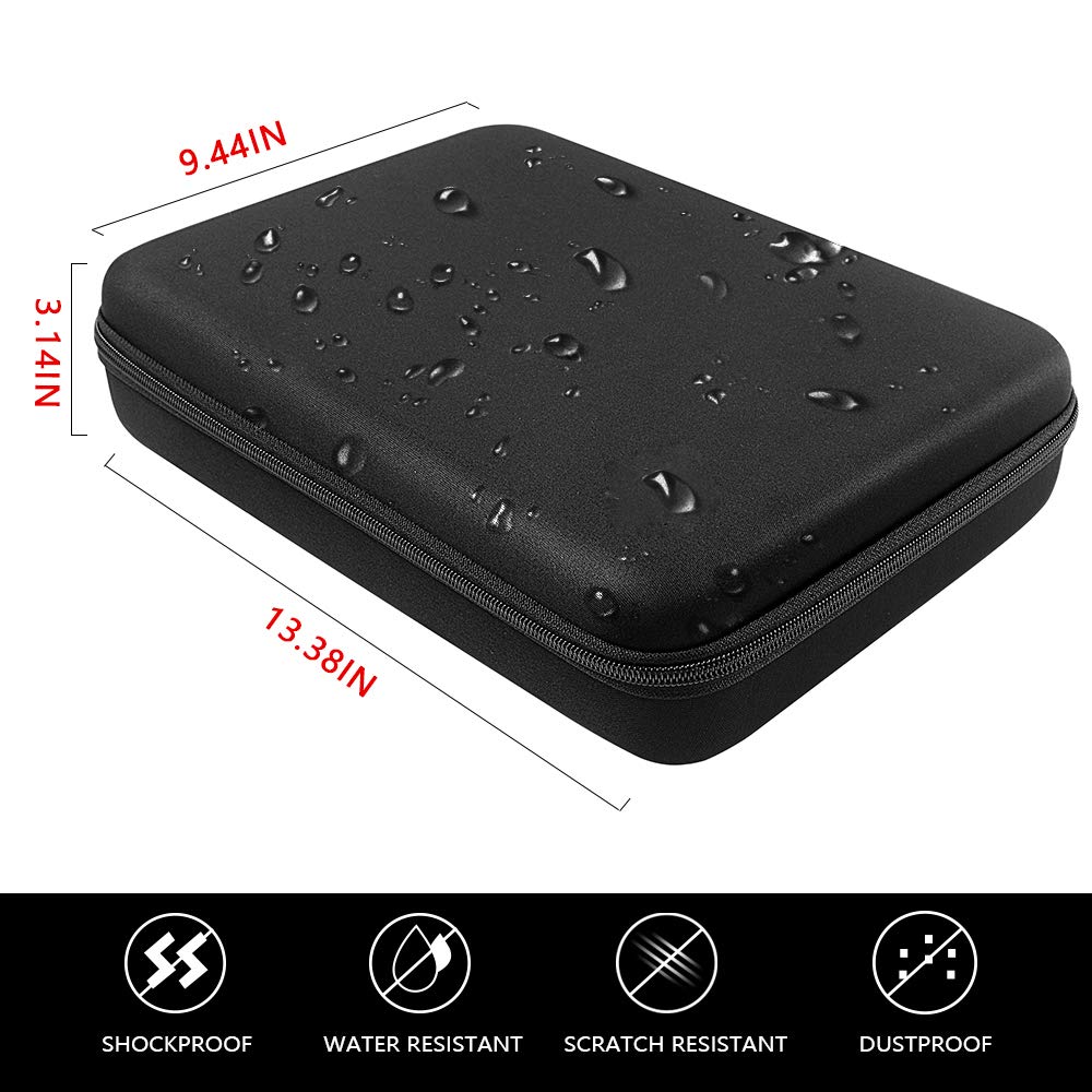 COMECASE 10-Slot Watch Box Organizer for Men, Display and Storage Case, Fits All Watches and Smartwatches Up To 42mm, with 4 Extra Pockets (Black)