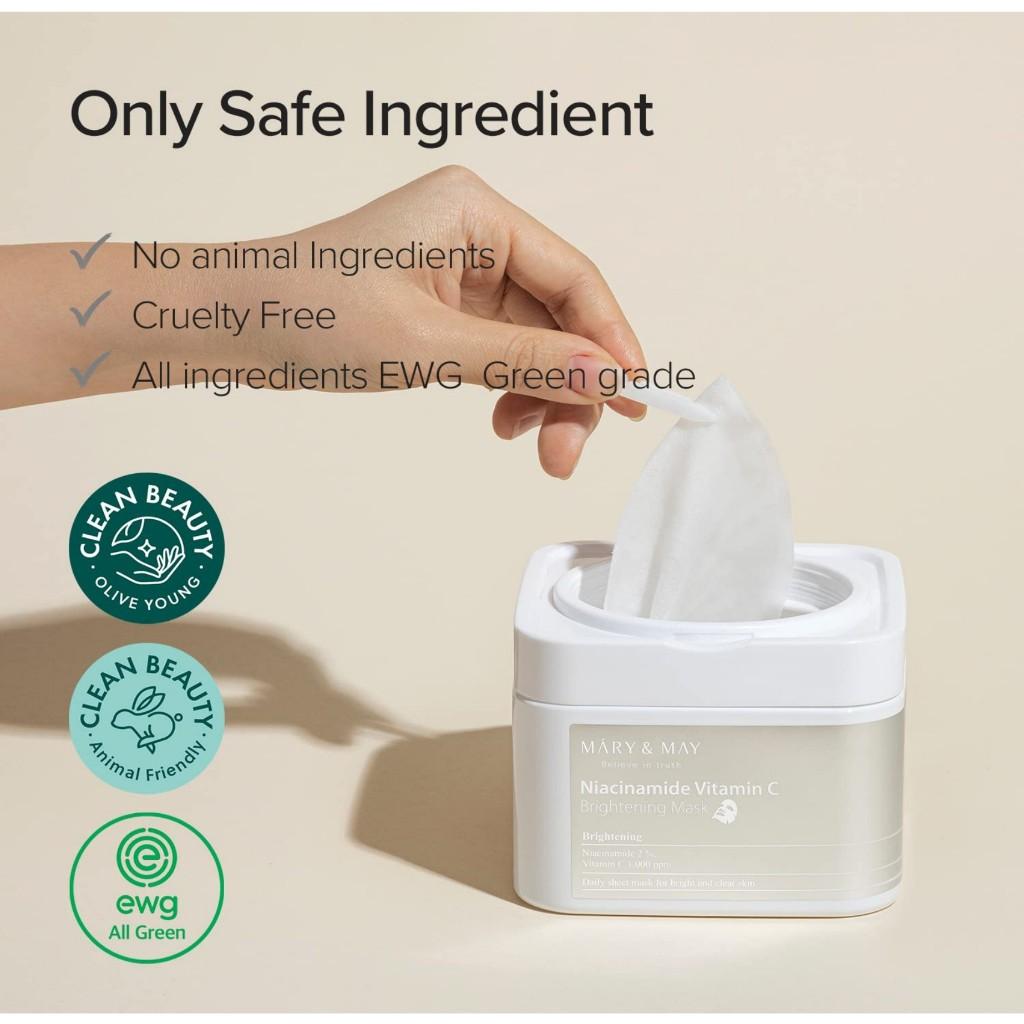 [Mary&May] Niacinamide Vitamin C Brightening Mask 30ea | Quick dispenser type 30 sheet, Brightening & Tone up, VitaminC