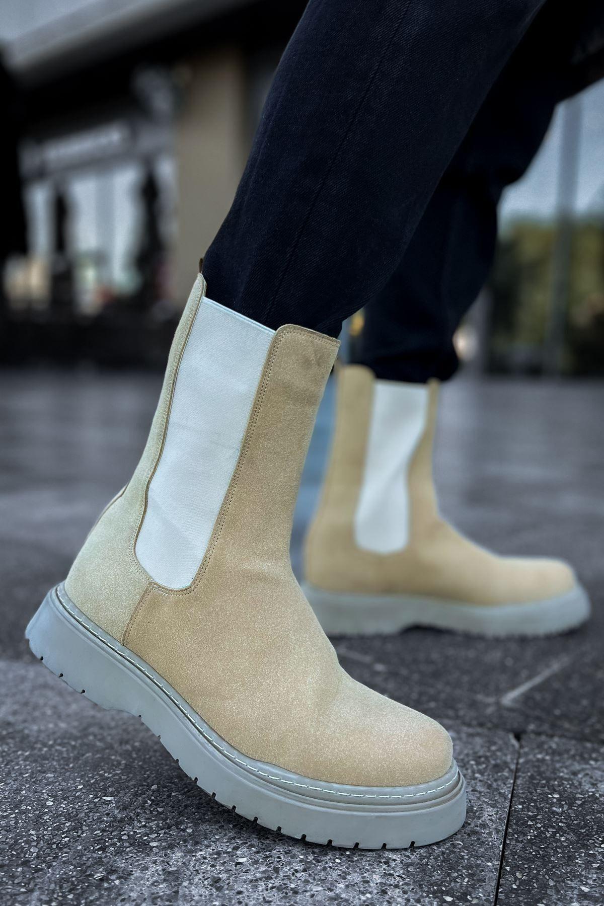 

Men s Fashion Suede Flat Heeled Boots Bootie Alaska Suede Boots Sand Shoes