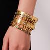 18k Gold-Plated Stainless Steel Bracelet with 5A Zirconia & Hollow Letter Buckle
