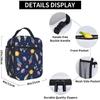 Stars Planet Spaceship Rocket Lunch Bag for Men Boys Insulated Lunch Box Reusable Waterproof Portable Thermal Bento Tote Bag