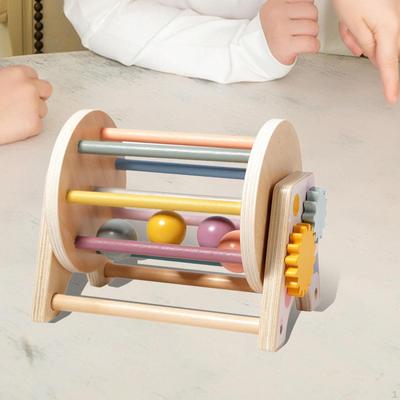 Rollende Trommel Spielzeug Sensorische Entwicklung Frühe Bildung Motorische Fähigkeit Bewegung Holz für