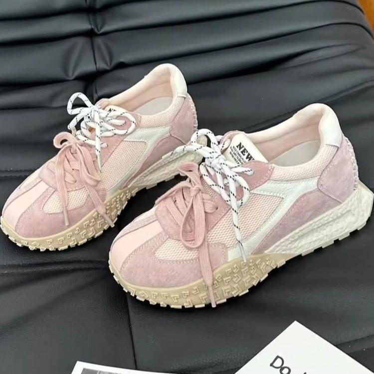 Shoes Korean platform pink Forrest Gump shoes 2025 new versatile breathable casual sports German training dad shoes