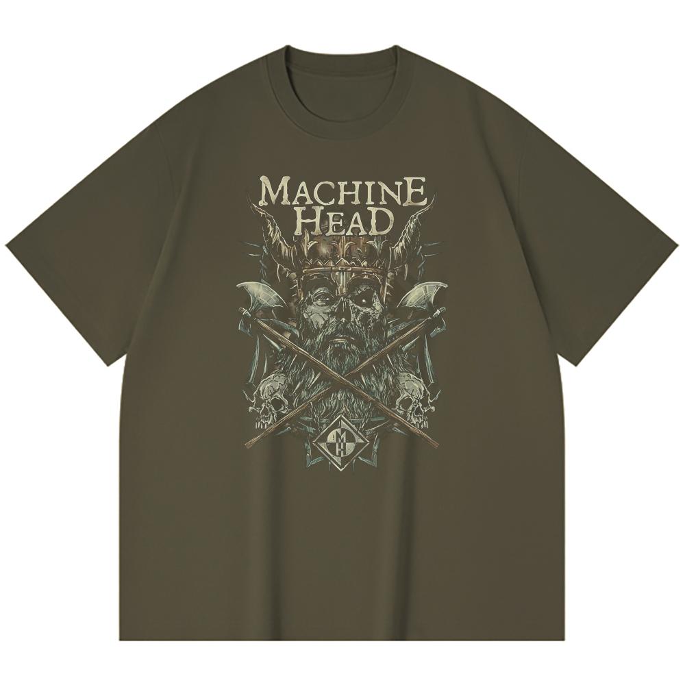 230 g/m² 100% katoenen heavy metal T-shirt met rockband- en popmuziekprint, unisex T-shirt van zwaar katoen.