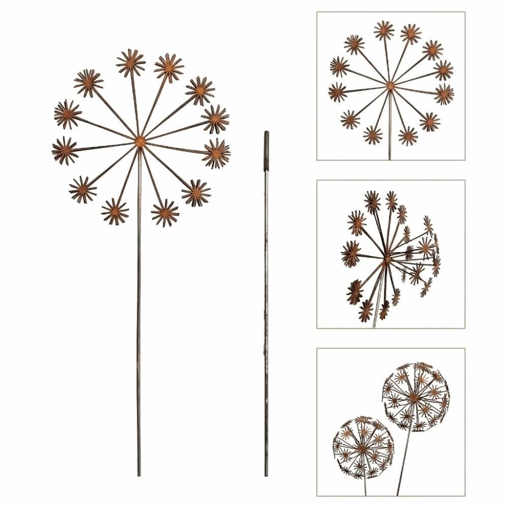 

Metal Art Garden Sculptures Rustic Outdoor Decor Decorative Ornament 3D Sphere Flower Stakes Yard 1pc-B306