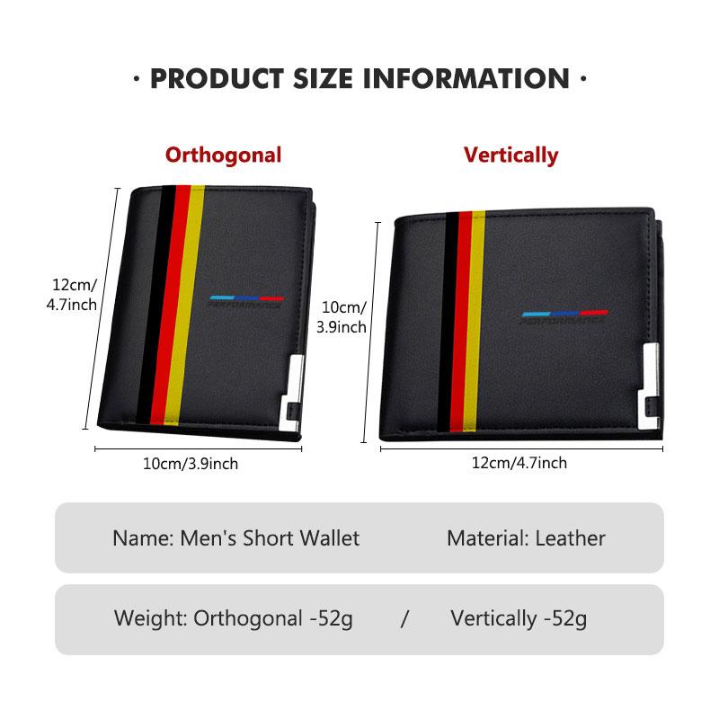 YMZD7 For BMW Men Wallet Car Logo Leather Purse Card Holder License E91 E92 E93 E60 F10 F30 E39 E36 E87 X3 X5 E70 E46 E90