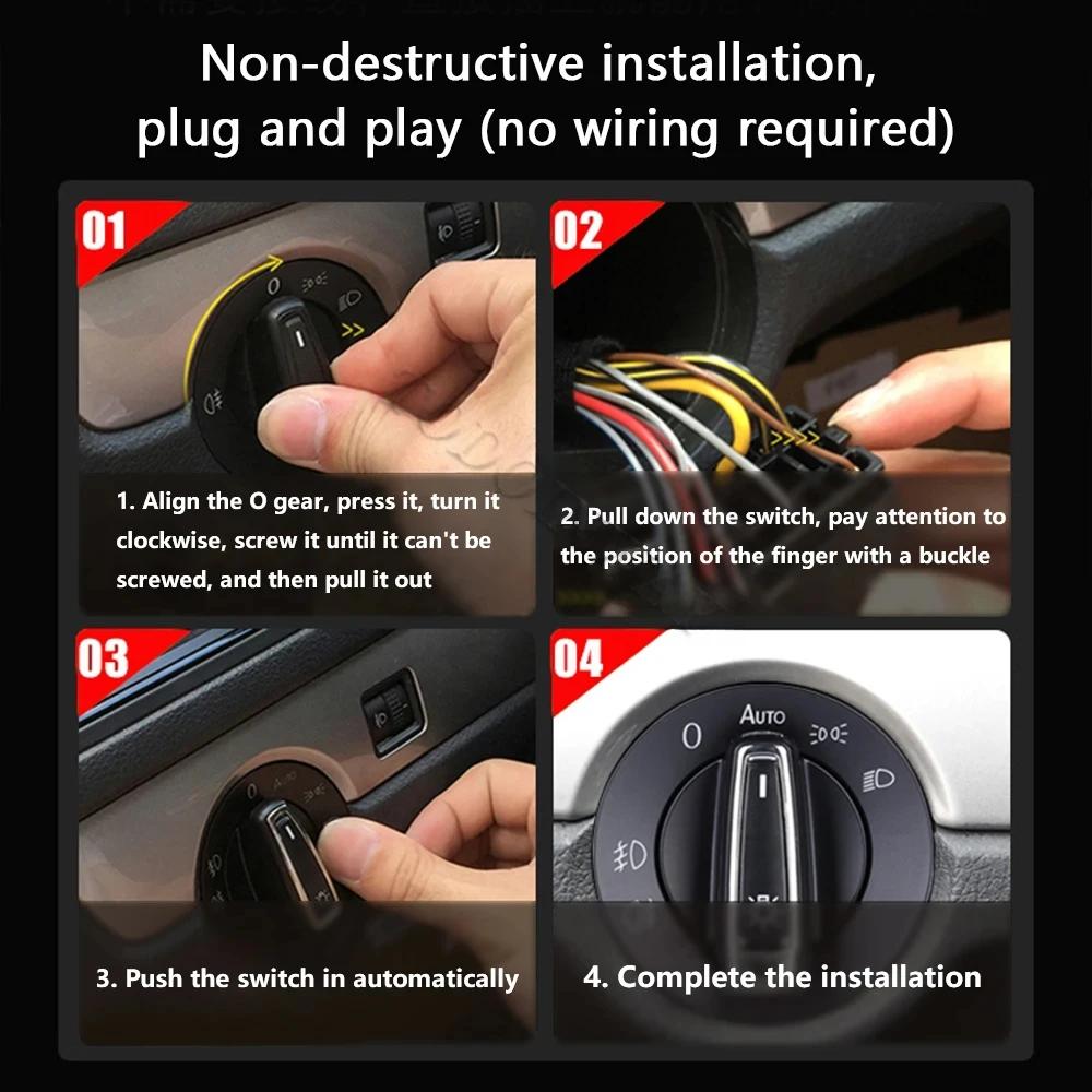 LED car AUTO headlight switch button sensor fog light dash for VW Polo 9N 9N3 Golf 4 Jetta MK4 Sharan 2003 2005 Lupo accessories