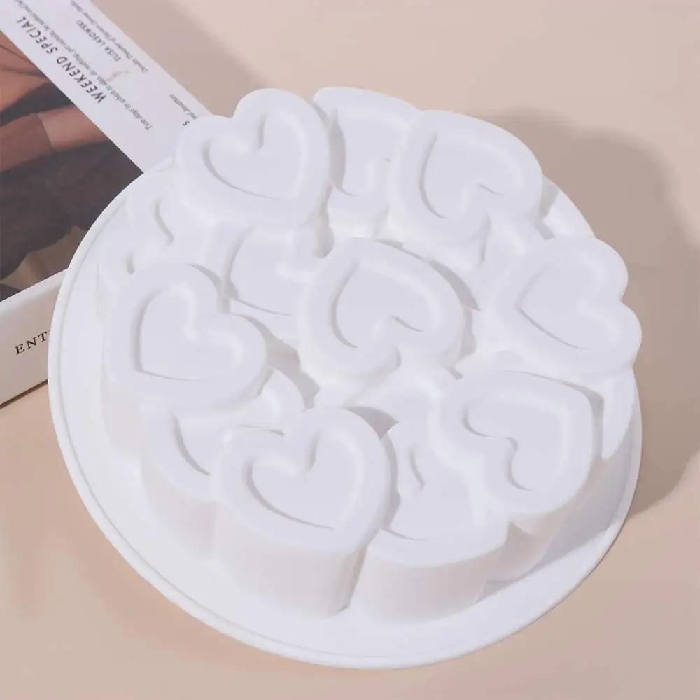 Bakeware Accessories 6 Inches Heart Silicone Molds Easy To Demold White Pastry Baking Pan Not Fading Round Cake Mould Kitchen