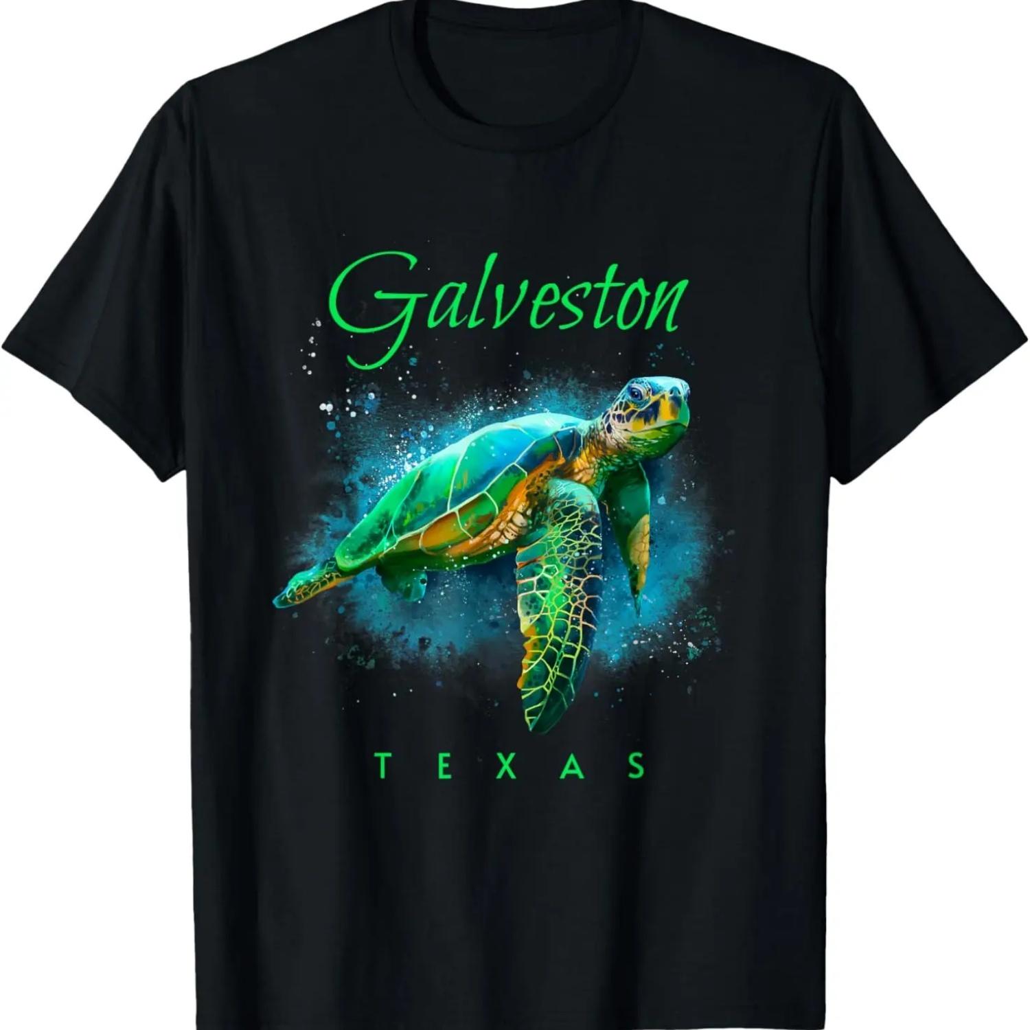 Galveston Texas Watercolor Sea Turtle T-Shirt S