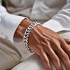FULL Silver Men' Bracelet 925 SILVER Thick 8mm DIAMOND