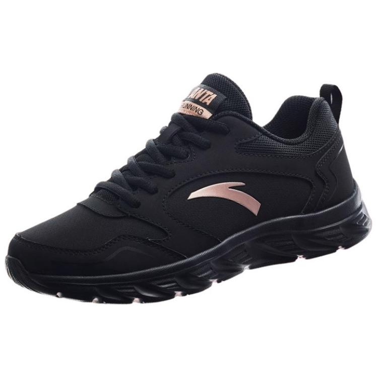 New Anta Cushioned Slip Resistant Low Top Running Shoes Women's Black 922355515-9