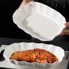 Ceramic Salad Dish Rectangular Meal Plate Artistic Steamed Fish Plate  Restaurant