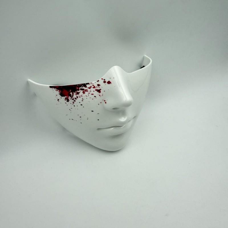 Cyberpunk Half Face Mask Cosplay Costume Party Halloween Sci-Fi Roleplay Plastic Prop