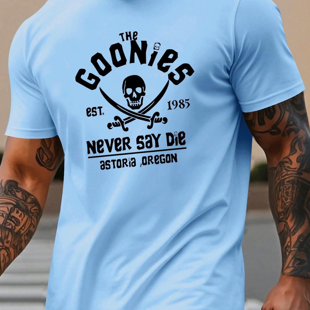 Unisexs Summer 100 Pure Cotton Fashionable Casual Loose Goonies Graphic Printed Round Neck Short Sleeved Tshirt Top