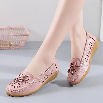 Fashion Trendy Soft Soled Single Shoes 2024 Summer Style Hollow Out Breathable Versatile Slope Heel Casual Shallow Mouth Women's Shoes