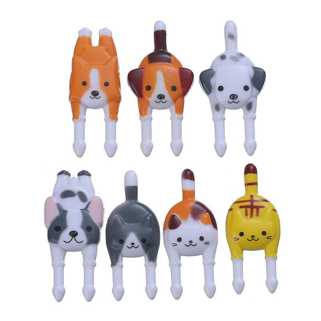 

7 Pieces Fruit Forks Dessert Cake Cupcake Picks Lunch Box Salad Animal Portable Kitchen Food Appetizer Buffet Toothpicks