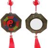 Feng Shui Alloy Bagua Mirror Pendant with Zodiac Signs & Taiji Symbols