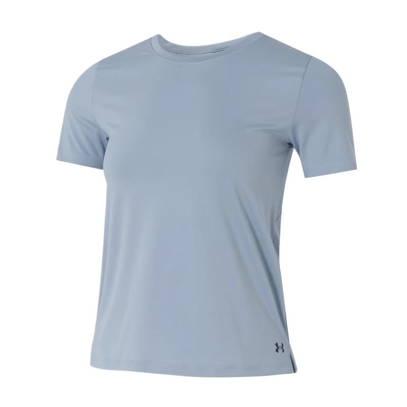 Under Armour Comfortable Casual Versatile Solid Color Short Sleeve T-Shirt Women Tops 1379043-465/XYY202505190/25380